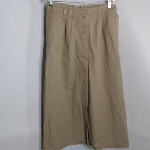 Basic Editions Women's Khaki Colored Midi Skirt Size Large NWT